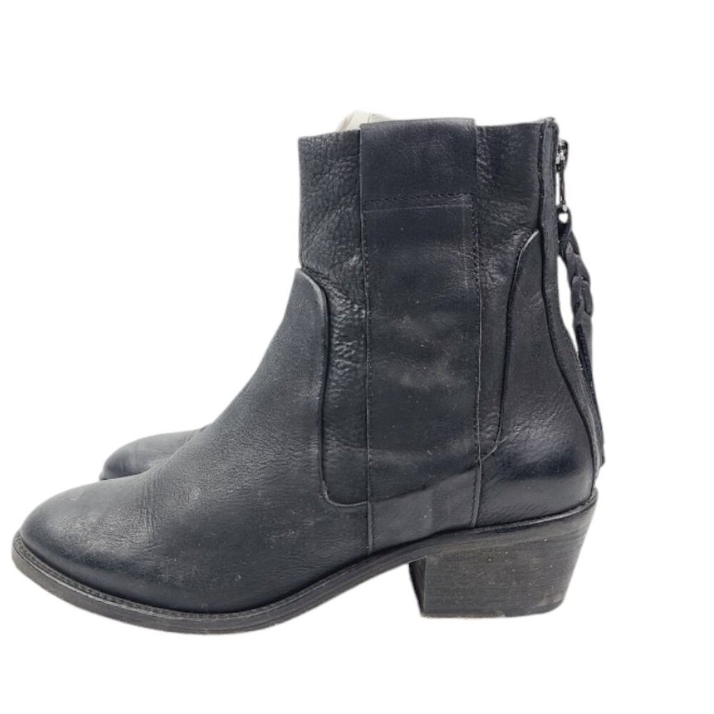 Baske Women's Black California Leather Low Block Heel Ankle Chelsea Boot Size 6